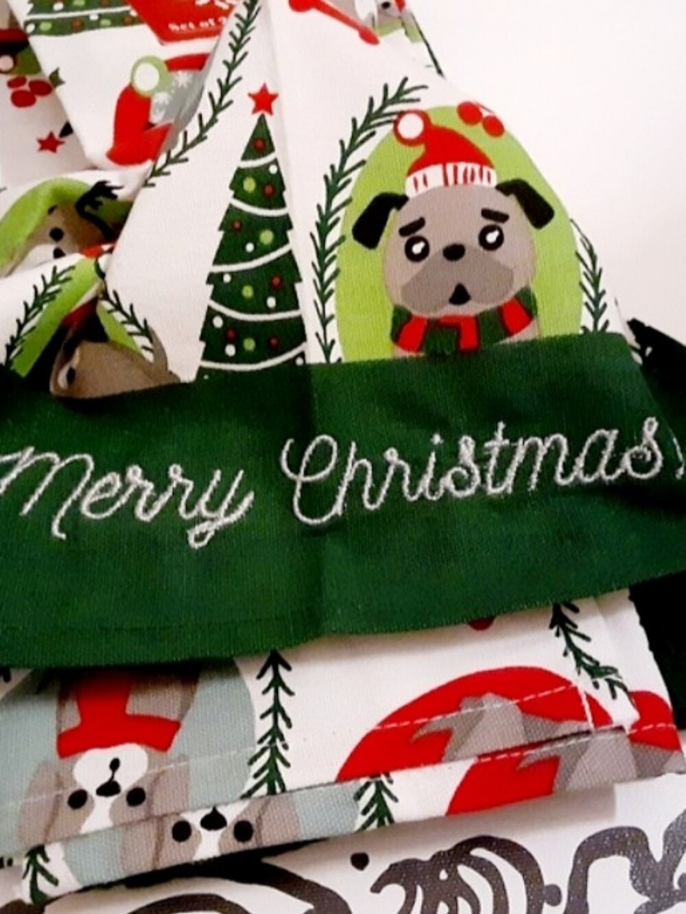 Christmas Dogs Kitchen Towels Set